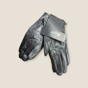 APT. 9 Women's Premium Leather Gloves Black Size L Insulated Spot Clean NEW